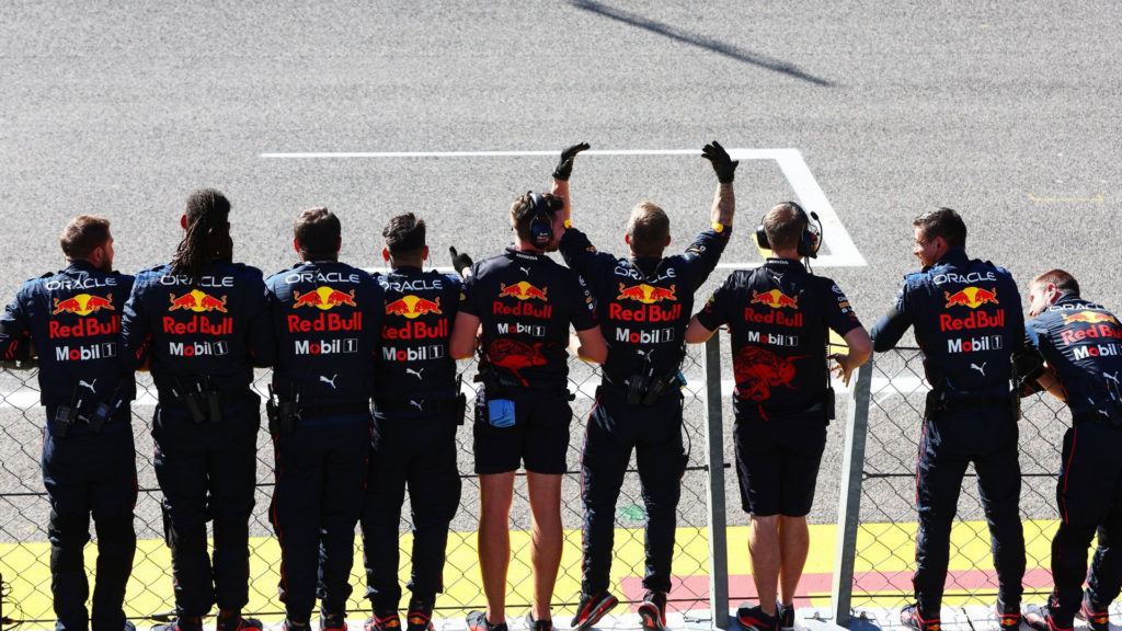 Equipe Red Bull na vitória de Max Verstappen no GP da Itália